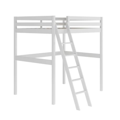 Lit mezzanine 2 places bois massif aaron Blanc+Bois 3 - vertbaudet enfant 