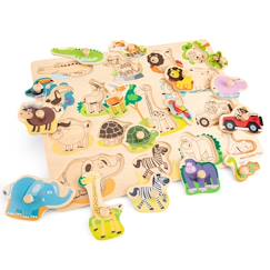 Jouet-Premier âge-Grand puzzle safari 16 pcs