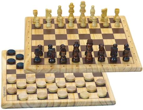 Jeu de dames et d'echecs Beige 1 - vertbaudet enfant 