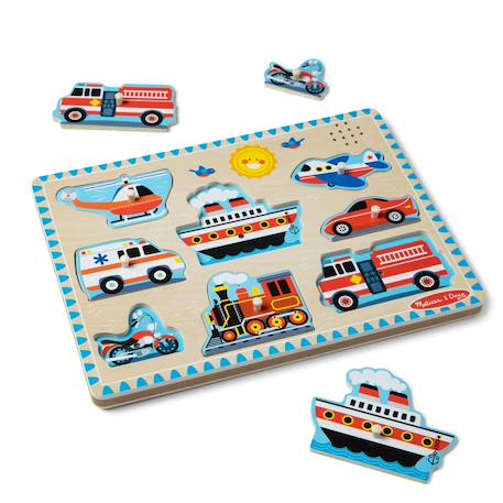 Puzzle sonore véhicules Bleu 4 - vertbaudet enfant 