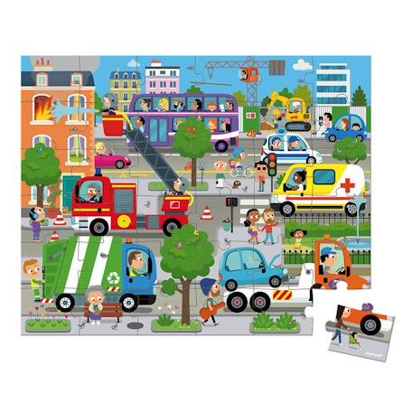 Puzzle la ville, 36 pièces Bleu 2 - vertbaudet enfant 