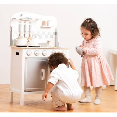 Kitchenette bon appétit blanche argent Blanc 4 - vertbaudet enfant 