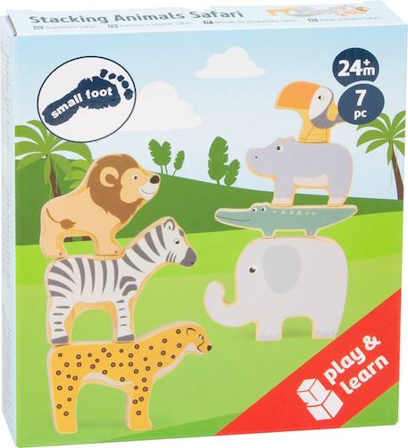 Animaux à empiler safari Beige 6 - vertbaudet enfant 