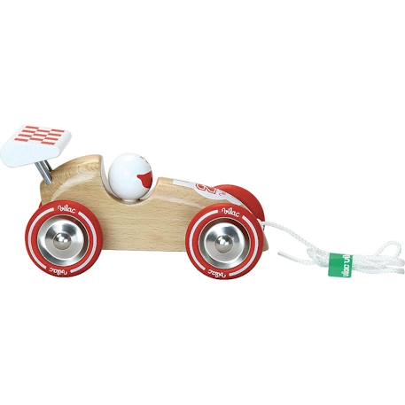Voiture de course à tirer Beige 4 - vertbaudet enfant 