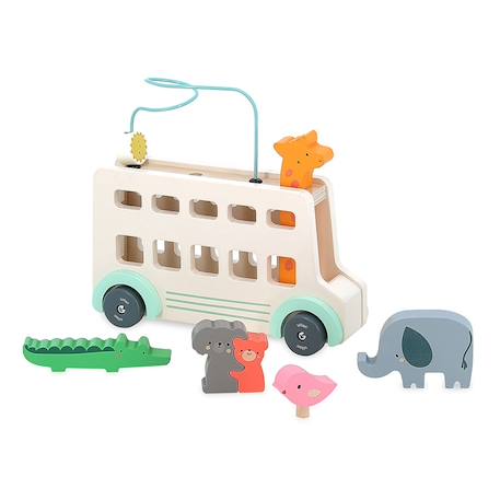 Jeu d’éveil en bois bus’animo Beige 1 - vertbaudet enfant 