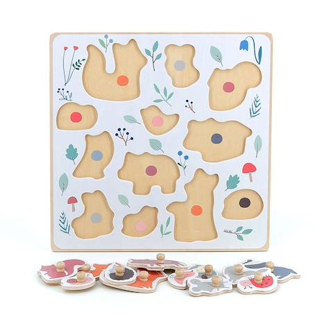 Encastrement en bois animaux de la forêt Beige 4 - vertbaudet enfant 