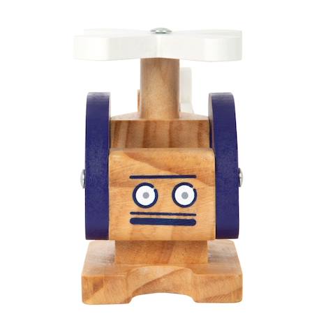 Hélicoptère en bois bleu Bleu 3 - vertbaudet enfant 