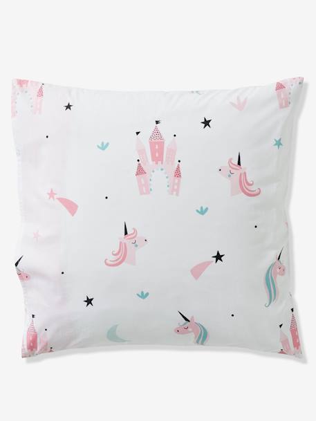 Parure housse de couette enfant et taie d'oreiller LICORNES MAGIQUES bleu clair 7 - vertbaudet enfant 