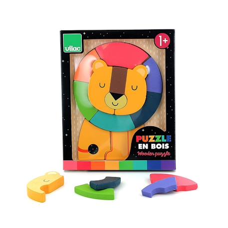 Puzzle encastrement lion andy westface Jaune 2 - vertbaudet enfant 
