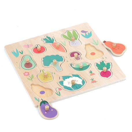 Encastrement en bois légumes du jardin Beige 4 - vertbaudet enfant 