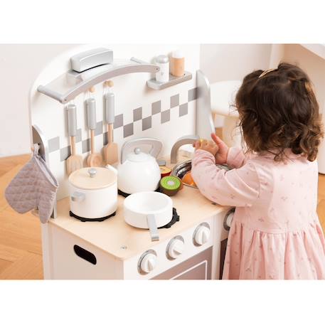 Kitchenette bon appétit blanche argent Blanc 5 - vertbaudet enfant 