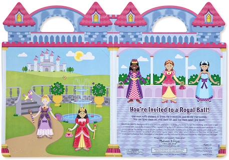 Livret d'autocollants reliefs repositionnables princesses Rose 3 - vertbaudet enfant 