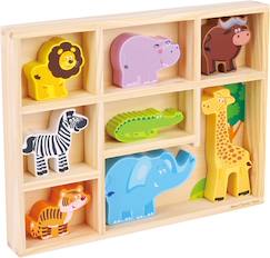 Figurines en bois animaux safari  - vertbaudet enfant