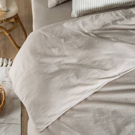 Housse de couette satin de coton bio lavé 1 personne Ambre+Blanc craie+Cyprès+Lin+Peach+Tilleul 22 - vertbaudet enfant 