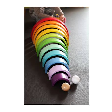 Blocs en bois arc-en-ciel xl Rouge 5 - vertbaudet enfant 