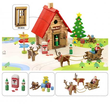 Le chalet de noël 90 pièces Marron 4 - vertbaudet enfant 