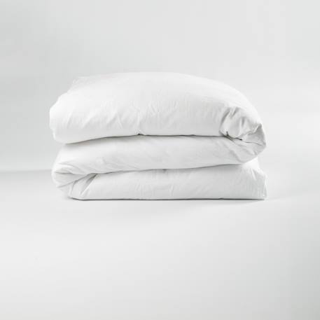 Housse de couette 1 personne pur coton bio Blanc+Bleu nuit+Ecru+Eucalyptus+Gris tourterelle+Rose nude+Terracotta 2 - vertbaudet enfant 