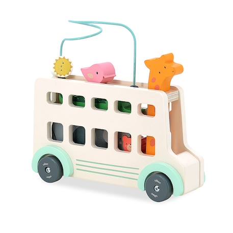 Jeu d’éveil en bois bus’animo Beige 2 - vertbaudet enfant 