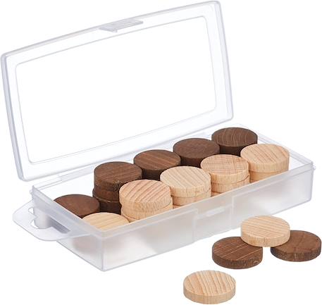 Boîte 40 pions dames en bois Marron 1 - vertbaudet enfant 