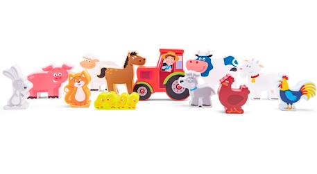 Figurines en bois animaux ferme Beige 3 - vertbaudet enfant 