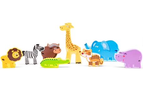 Figurines en bois animaux safari Beige 3 - vertbaudet enfant 