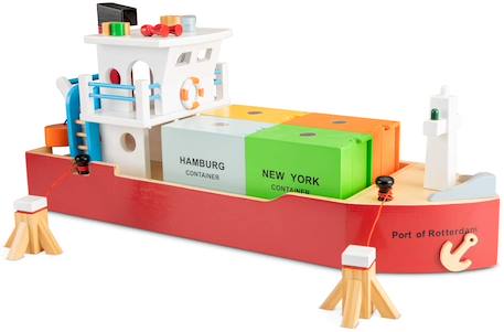 Bateau-container avec 4 containers Rouge 2 - vertbaudet enfant 