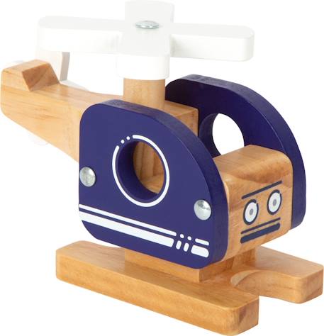 Hélicoptère en bois bleu Bleu 1 - vertbaudet enfant 