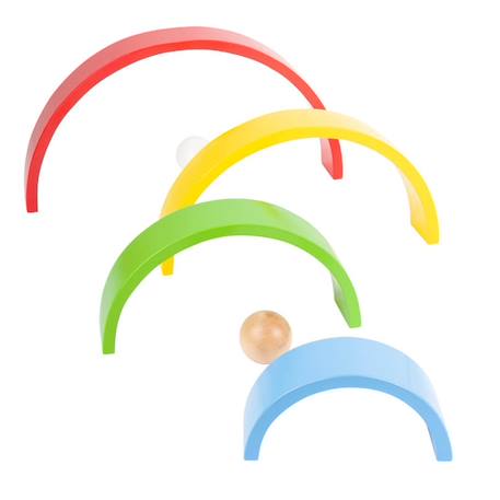 Blocs en bois arc-en-ciel xl Rouge 6 - vertbaudet enfant 