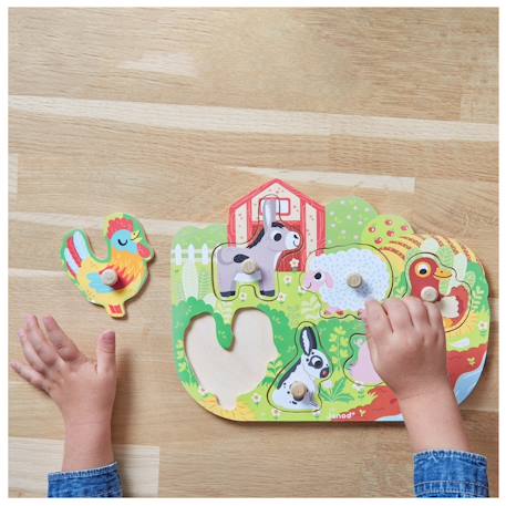 Puzzle en bois happy farm Vert 2 - vertbaudet enfant 