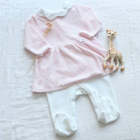 Dors-bien robe col claudine Blanc+Rose 8 - vertbaudet enfant 