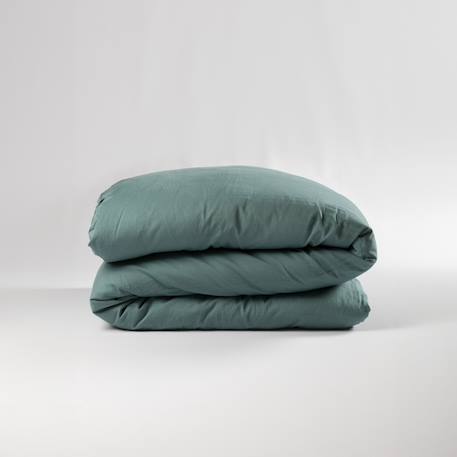 Housse de couette 1 personne pur coton bio Blanc+Bleu nuit+Ecru+Eucalyptus+Gris tourterelle+Rose nude+Terracotta 20 - vertbaudet enfant 