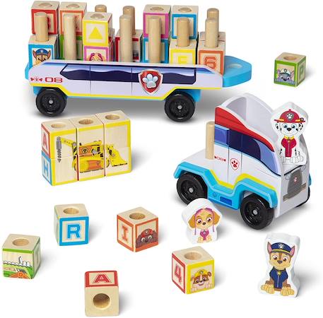 Paw patrol camion alphabet bois Blanc 2 - vertbaudet enfant 