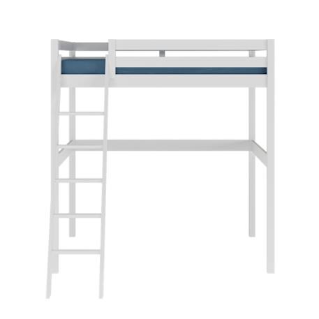 Lit mezzanine 2 places bois massif aaron Blanc+Bois 5 - vertbaudet enfant 