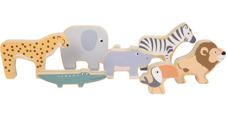 Animaux à empiler safari Beige 4 - vertbaudet enfant 