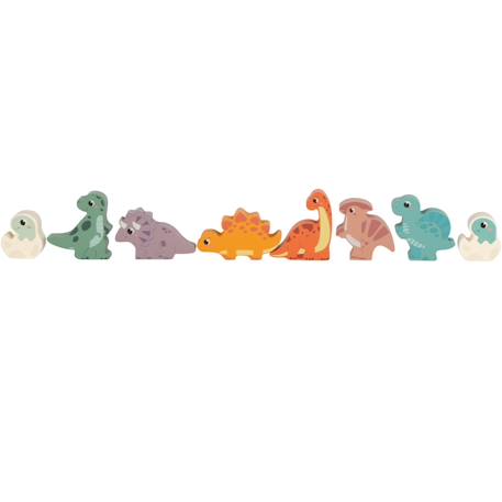 Blocs de construction en bois dino Beige 3 - vertbaudet enfant 