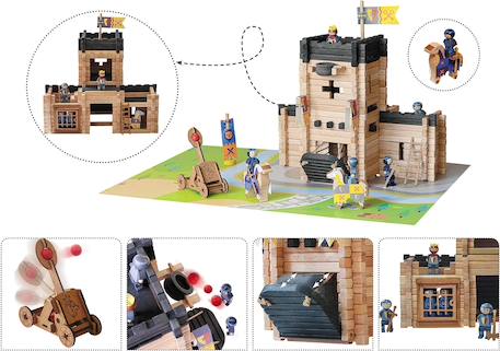 Château fort et catapulte 270 pcs Beige 3 - vertbaudet enfant 