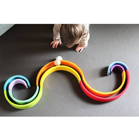 Blocs en bois arc-en-ciel xl Rouge 3 - vertbaudet enfant 