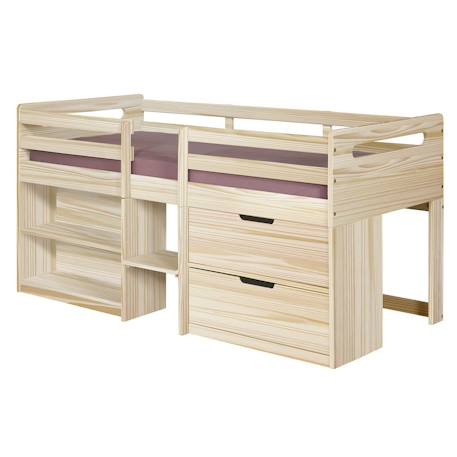 Lit mi-hauteur bois massif hoby Bois 2 - vertbaudet enfant 