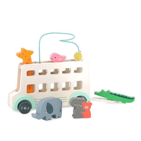 Jeu d’éveil en bois bus’animo Beige 3 - vertbaudet enfant 
