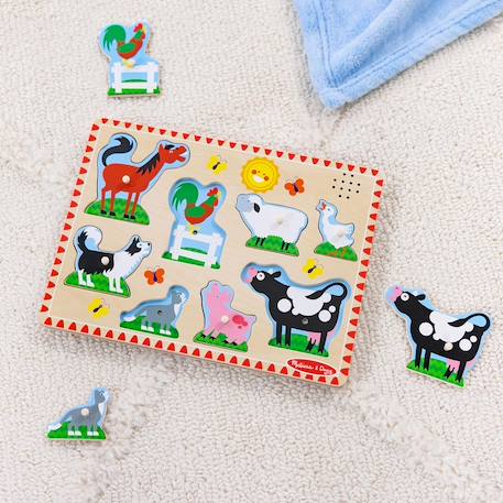 Puzzle sonore animaux de la ferme Rouge 5 - vertbaudet enfant 