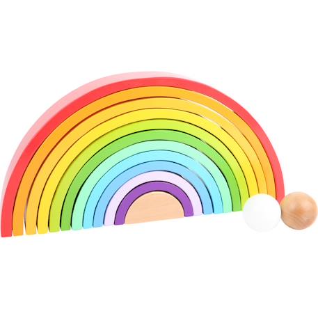 Blocs en bois arc-en-ciel xl Rouge 2 - vertbaudet enfant 