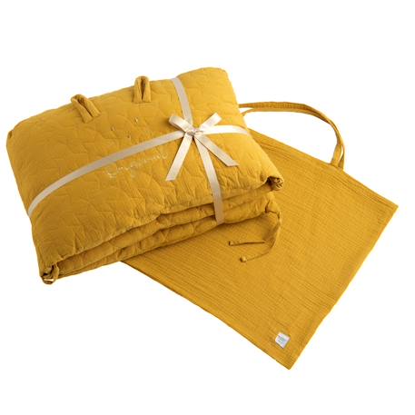 Tour de lit bébé en coton - original Bleu ciel+Bleu nuit+Jaune+Rose 13 - vertbaudet enfant 