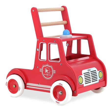 Chariot de marche pompiers Rouge 1 - vertbaudet enfant 