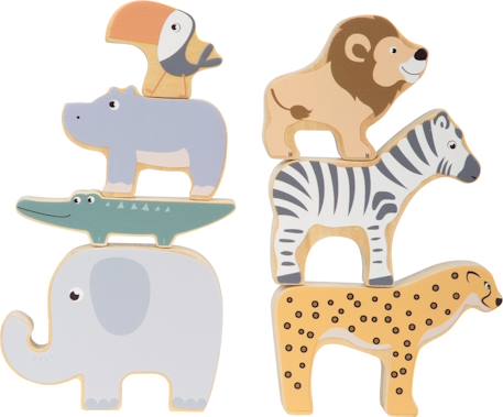 Animaux à empiler safari Beige 1 - vertbaudet enfant 