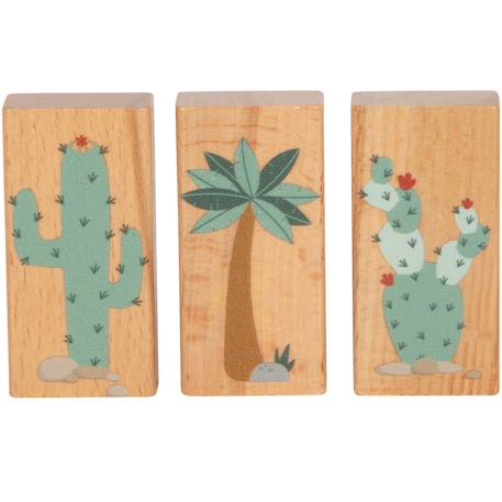 Blocs de construction en bois dino Beige 4 - vertbaudet enfant 