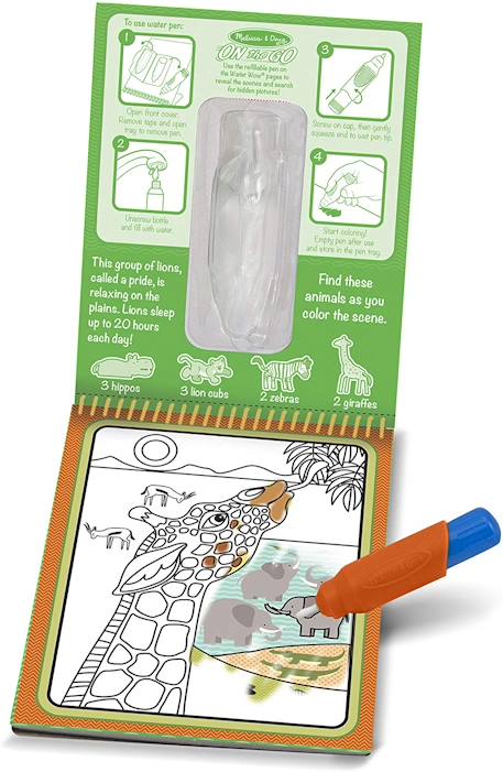 Livre de coloriage pour enfant Water Wow - Safari Jaune 3 - vertbaudet enfant 
