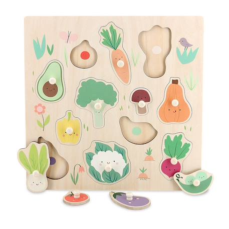 Encastrement en bois légumes du jardin Beige 1 - vertbaudet enfant 