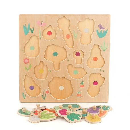 Encastrement en bois légumes du jardin Beige 6 - vertbaudet enfant 