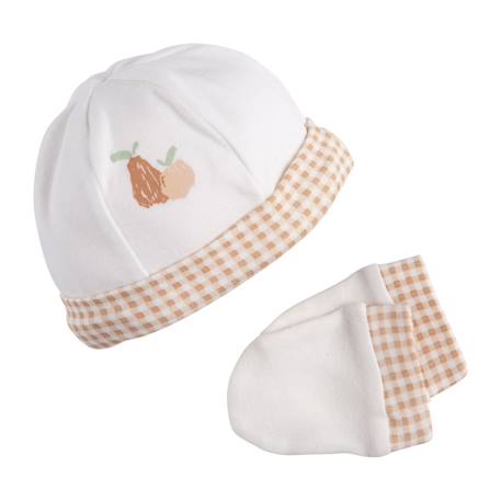 Lot bonnet et moufles bébé en coton - botanica Blanc/rose+Vert 1 - vertbaudet enfant 