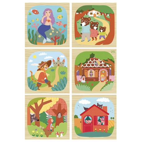Cubes en bois - les contes Beige 2 - vertbaudet enfant 